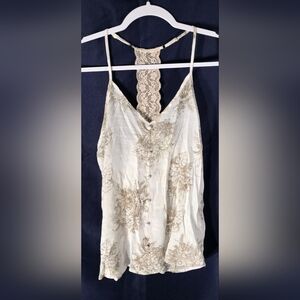 F.&.M.Women's Floral Lace Halter Top Zize S made In Vietnam used like new